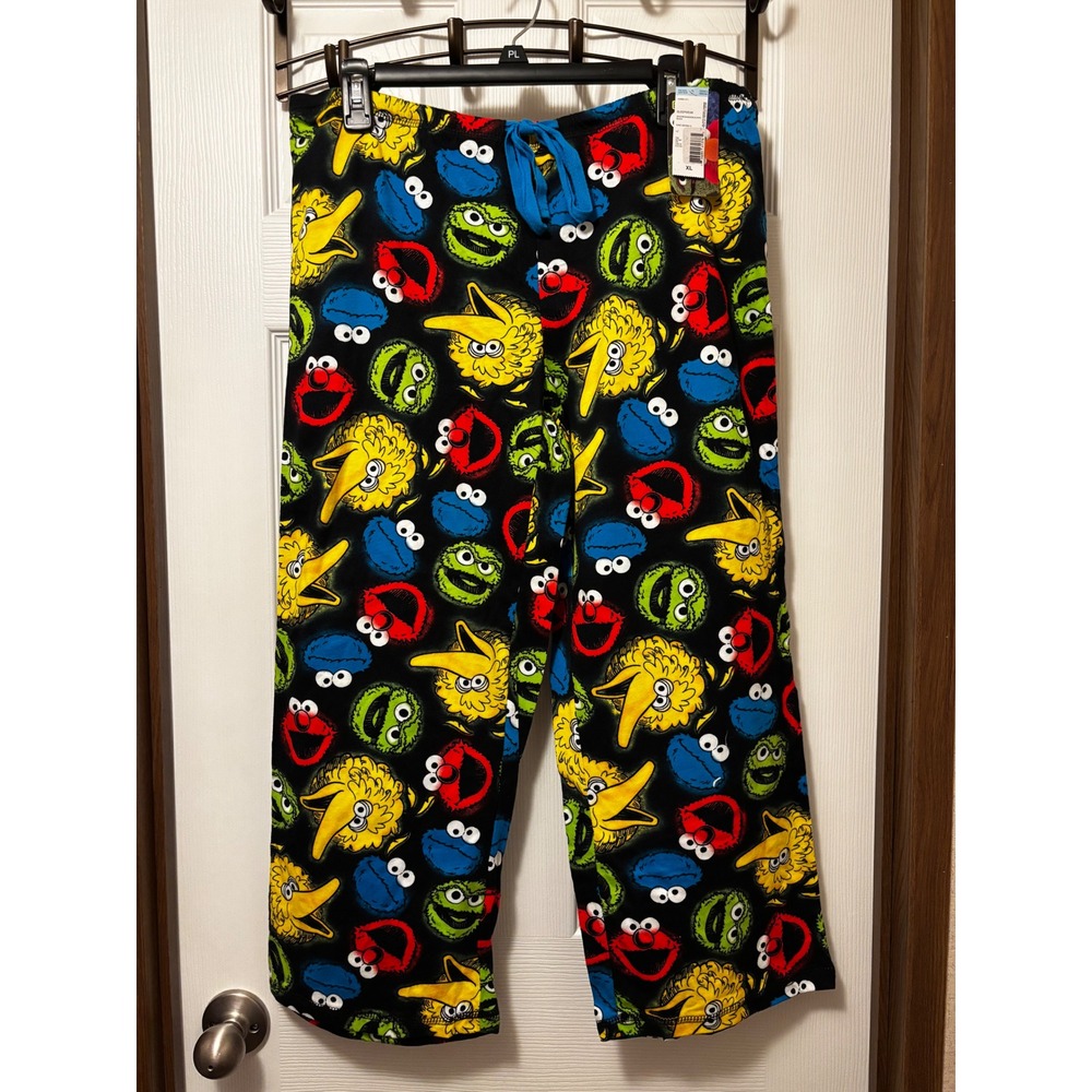 Sesame Street Pajama Pants XL Elmo Cookie Monster Big Bird Cotton Sleepwear New